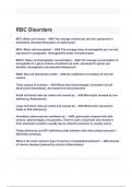 RBC Disorders Exam Questions and Answers 2024/2025( A+ GRADED 100% VERIFIED).