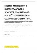 ECS3707 ASSIGNMENT 3 (CORRECT ANSWERS) SEMESTER 2 2024 (896897) DUE 17th SEPTEMBER 2024 GUARANTEED DISTINCTION.