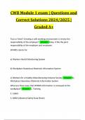 CWB Module 1 exam | Questions and Correct Solutions 2024/2025 | Graded A+