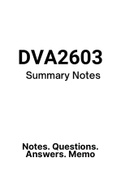 DVA2603 - Summarised NOtes