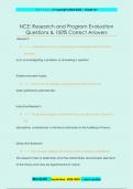 NCE: Research and Program Evaluation Questions & 100% Correct Answers