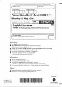 GCSE EDEXCEL May 2024 English Literature Paper 1 + 2 with mark schemes