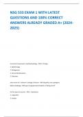 NSG 533 EXAM 1 WITH LATEST  QUESTIONS AND 100% CORRECT  ANSWERS ALREADY GRADED A+ (2024- 2025)