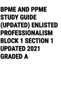 Exam (elaborations) BPME and PPME Study Guide (UPDATED) ENLISTED PROFESSIONALISM Block 1 Section 1