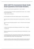 WGU C207 Pre Assessment Study Guide Exam Questions And Actual Answers.