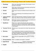 ALMS Anatomy & Physiology Pretest with Verified Answers