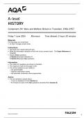 AQA A-level HISTORY 7042/2M Component 2M Wars and Welfare: Britain in Transition, 1906–1957 June 2024 Questions Paper