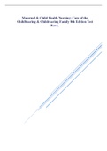 Instant Test Bank For Maternal & Child Health Nursing: Care of the Childbearing & Childrearing Family 8th Edition Authors: JoAnne Silbert-Flagg, Pillit