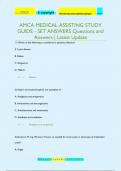 AMCA MEDICAL ASSISTING STUDY  GUIDE - SET ANSWERS Questions and  Answers | Latest Update