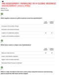 PRE-ASSESSMENT: MANAGING IN A GLOBAL BUSINESS ENVIRONMENT (HSO1) PHSO,GRADED A