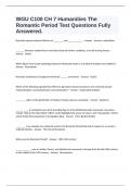 WGU C100 CH 7 Humanities The Romantic Period Test Questions Fully Answered.