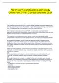  ASHA SLPA Certification Exam Study Guide Part 2 With Correct Solutions 2024