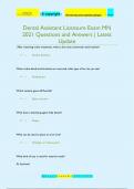 Dental Assistant Licensure Exam MN  2021 Questions and Answers | Latest  Update