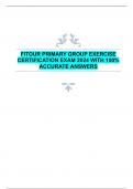 FITOUR PRIMARY GROUP EXERCISE  CERTIFICATION EXAM 2024 WITH 100%  ACCURATE ANSWERS 