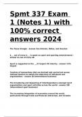 Spmt 337 Exam 1 (Notes 1) with 100% correct answers 2024