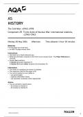 AQA AS HISTORY 7041/2R The Cold War, c1945–1991 Component 2R To the brink of Nuclear War: international relations, c1945–1963 May 2024 Questions Paper