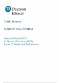 GCSE EDEXCEL June 2024 Physical Education Paper 2 Mark Scheme