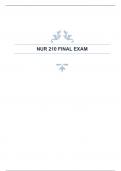 NUR 210 FINAL EXAM 2024 WITH 100%  ACCURATE ANSWERS