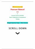 Official Summer 2024 Pearson Edexcel GCSE In Computer Science (1CP2/02) Paper 2: Application of Computational Thinking Merged Question Paper + Mark Scheme