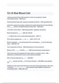 Ch.19 Red Blood Cell Exam Questions and Answers 2024/2025( A+ GRADED 100% VERIFIED).