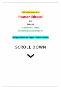 Official Summer 2024 Pearson Edexcel GCSE 1MA1/2F In Mathematics (1MA1) Foundation (Calculator) Paper 2F Merged Question Paper + Mark Scheme