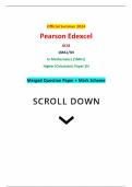 Official Summer 2024 Pearson Edexcel GCSE 1MA1/3H In Mathematics (1MA1) Higher (Calculator) Paper 3H Merged Question Paper + Mark Scheme