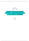 PAYMENT RISK MANAGEMENT  CONTROLS-APRP EXAM 2024 WITH  100% ACCURATE ANSWERS 