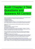 Audit Chapter 2 Test Questions and Answers All Correct 