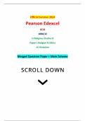 Official Summer 2024 Pearson Edexcel GCSE 1RB0/1E In Religious Studies B Paper 1 Religion & Ethics 1E Hinduism Merged Question Paper + Mark Scheme