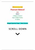 Official Summer 2024 Pearson Edexcel GCSE 1RB0/1F In Religious Studies B Paper 1 Religion & Ethics 1F Judaism Merged Question Paper + Mark Scheme