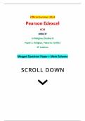 Official Summer 2024 Pearson Edexcel GCSE 1RB0/2F In Religious Studies B Paper 2: Religion, Peace & Conflict 2F Judaism Merged Question Paper + Mark Scheme