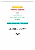 Official Summer 2024 Pearson Edexcel GCSE 1RB0/2G In Religious Studies B Paper 2: Religion, Peace & Conflict 2G Sikhism Merged Question Paper + Mark Scheme