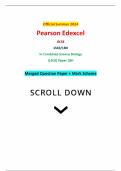 Official Summer 2024 Pearson Edexcel GCSE 1SC0/1BH In Combined Science Biology (1SC0) Paper 1BH Merged Question Paper + Mark Scheme