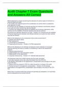 Audit Chapter 7 Exam Questions and Answers All Correct 