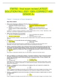 ITM750 - final exam review LATEST SOLUTION FALL-2021 100% CORRECT AID GRADE A+