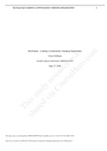 LDR 825-O501 LEADING A CONTINUOUSLY CHANGING ORGANIZATION1Benchmark – Leading a Continuously Changing OrganizationCierra WilliamsGrand Canyon University LDR 825-O501 2020