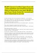 MLBPA General Certified Agent Exam < exam questions and answers/correct/verified A+/download to ace test// MLBPA Agent Exam Study Guide < /correct/verified A+/download to ace test