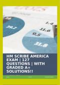 HM SCRIBE AMERICA EXAM | 127 QUESTIONS | WITH GRADED A+ SOLUTIONS!!