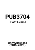 PUB3704 - Exam Questions PACK (2015-2020)