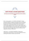 CWTI PHASE 2 EXAM QUESTIONS WITH GUARANTEED ACCURATE ANSWERS |VERIFIED