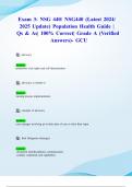 Exam 3: NSG 440/ NSG440 (Latest 2024/ 2025 Update) Population Health Guide | Qs & As| 100% Correct| Grade A (Verified Answers)- GCU