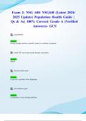 Exam 1 & Exam 2: NSG 440/ NSG440 (Latest 2024/ 2025 Updates STUDY BUNDLE PACKAGE WITH SOLUTIONS) Population Health | Qs & As| 100% Correct| Grade A (Verified Answers)- GCU