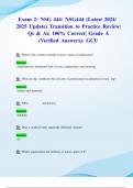 Exam 2: NSG 444/ NSG444 (Latest 2024/ 2025 Update) Transition to Practice Review| Qs & As| 100% Correct| Grade A (Verified Answers)- GCU