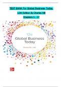 TEST BANK For Global Business Today, 12th Edition By Charles Hill, Verified Chapters 1 - 17, Complete