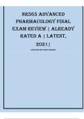 NR565 ADVANCED PHARMACOLOGY FINAL EXAM REVIEW ALREADY RATED A LATEST,