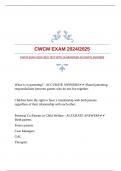 CWCM EXAM 2024/2025 TEST WITH GUARANTEED ACCURATE ANSWERS