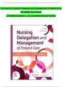 TEST BANK For Nursing Delegation and Management of Patient Care, 3rd Edition by Motacki | Verified Chapters 1 - 21 | Complete Newest Version