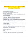 NR565 Pharmacology Final Questions And Answers 100% Verified.