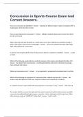  Concussion in Sports Course Exam And Correct Answers.