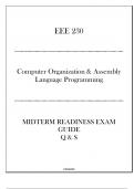 (ASU) EEE 230 Computer Organization & Assembly Language Programming - Midterm Readiness Exam